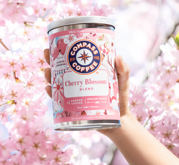 Compass Coffee Cherry Blossom Tin