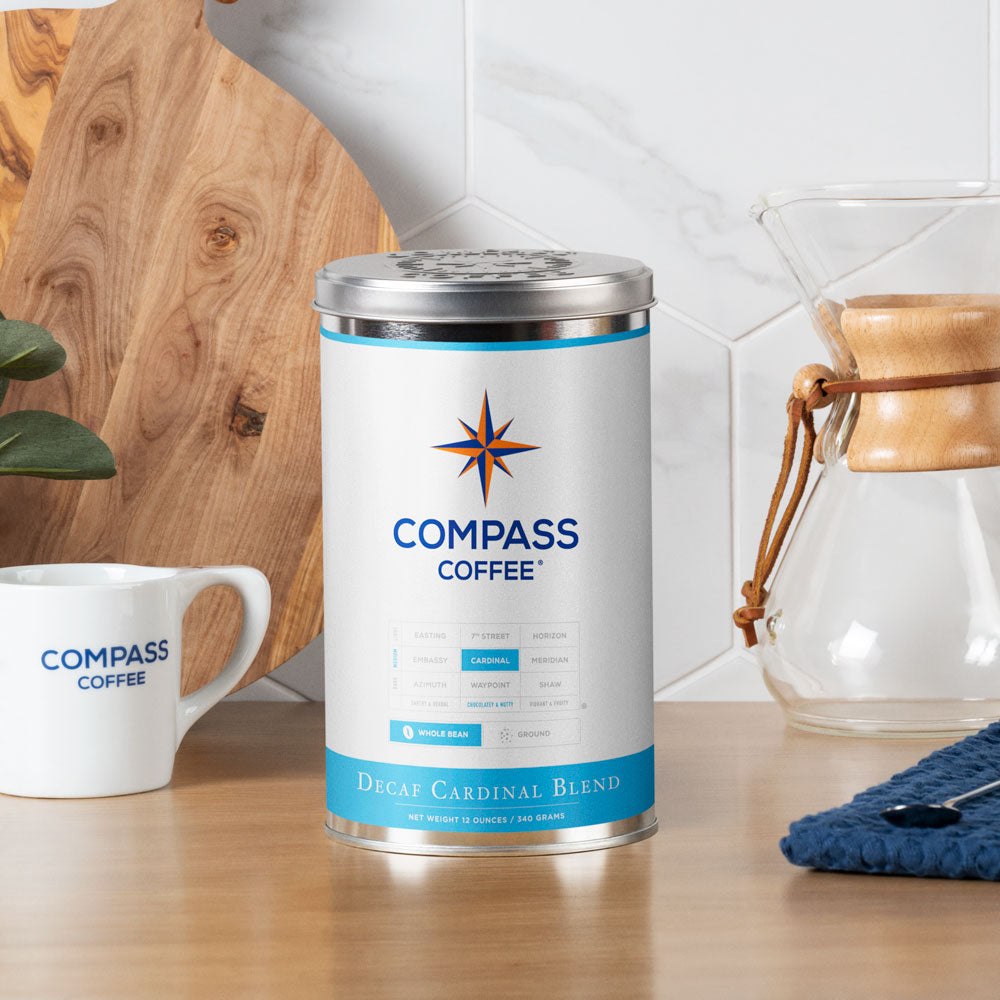 Cardinal Decaf 12oz Tin Compass Coffee