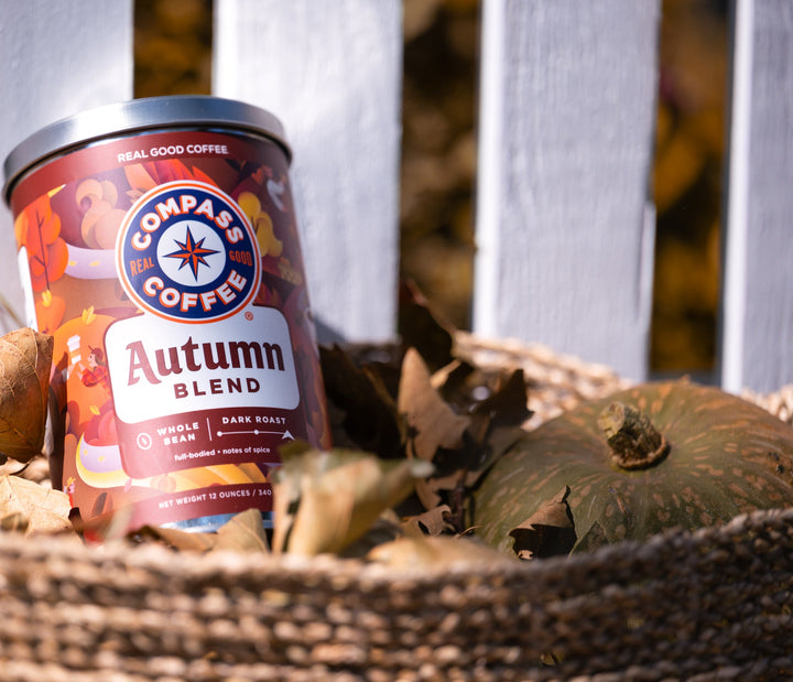 Autumn Blend 12oz tin Whole Bean Dark Roast