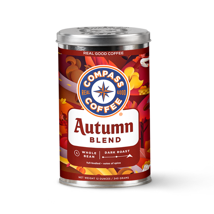 Autumn Blend 12oz Tin Dark Roast Whole Bean