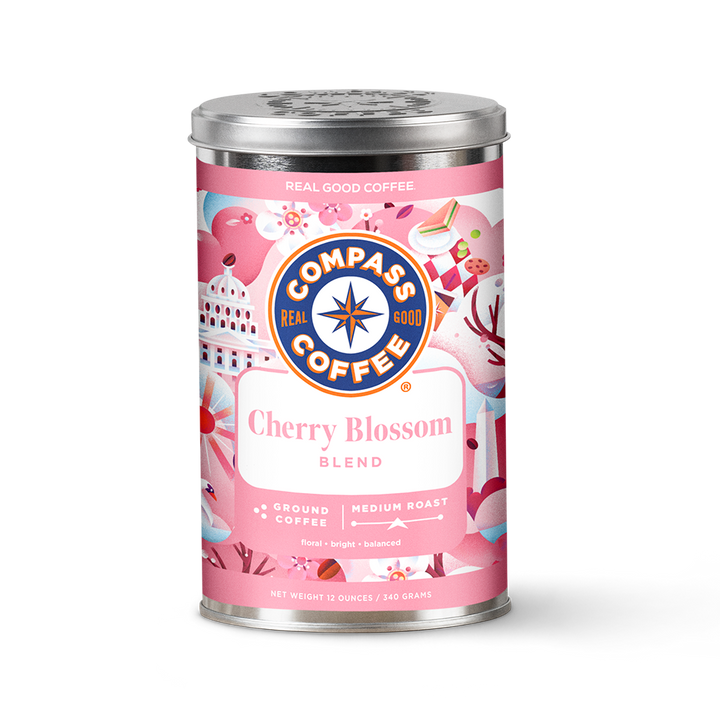 Compass Coffee Cherry Blossom Blend, 12oz Universal Ground