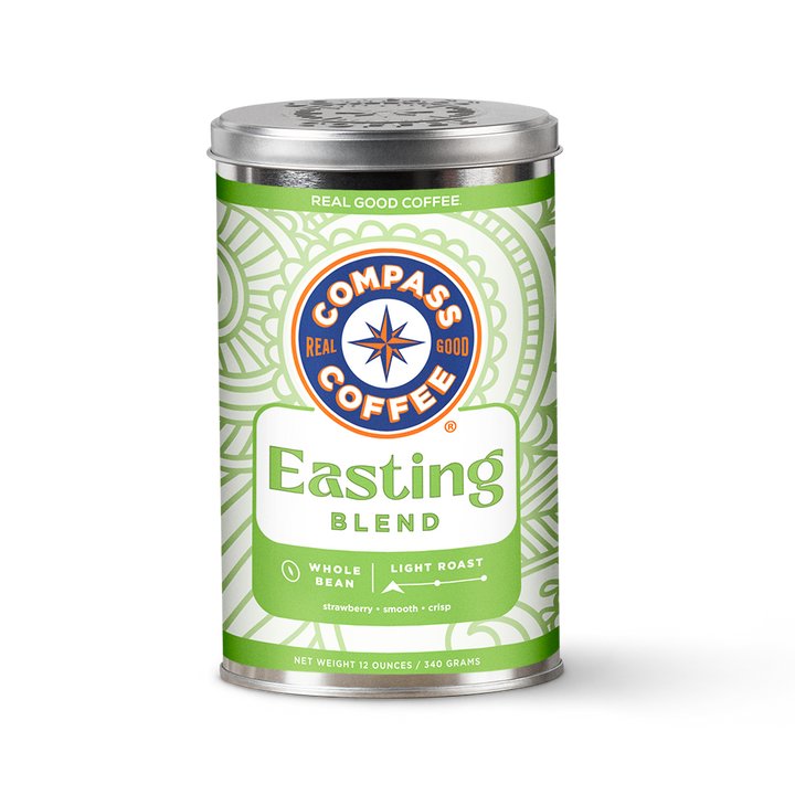 Compass Coffee Easting blend light roast 12 oz tin
