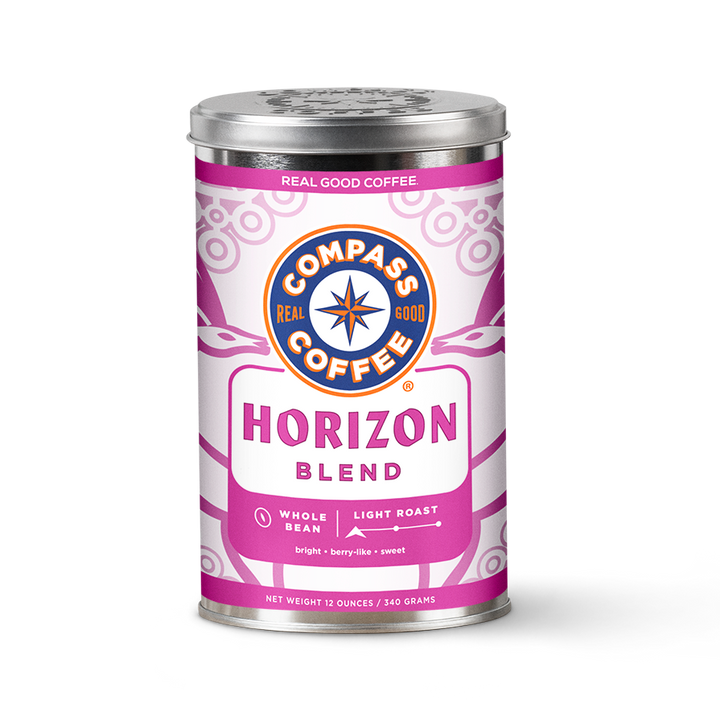 Compass Coffee Horizon blend light roast 12 oz tin