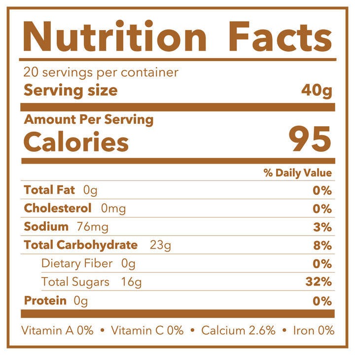Compass Coffee Almond Butter Simple Syrup Nutrition Label