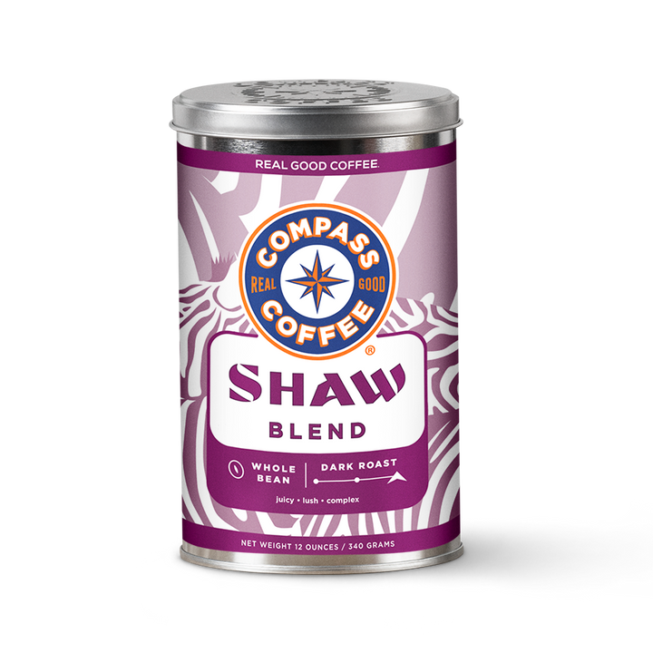 shaw dark roast whole bean coffee blend 12oz
