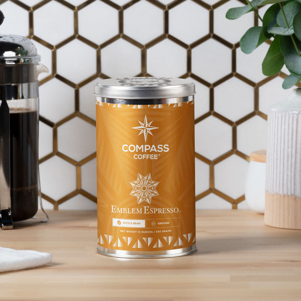 Emblem Espresso 12oz Tin – Compass Coffee