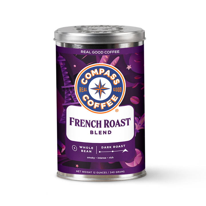 french roast whole bean 12oz tin dark roast